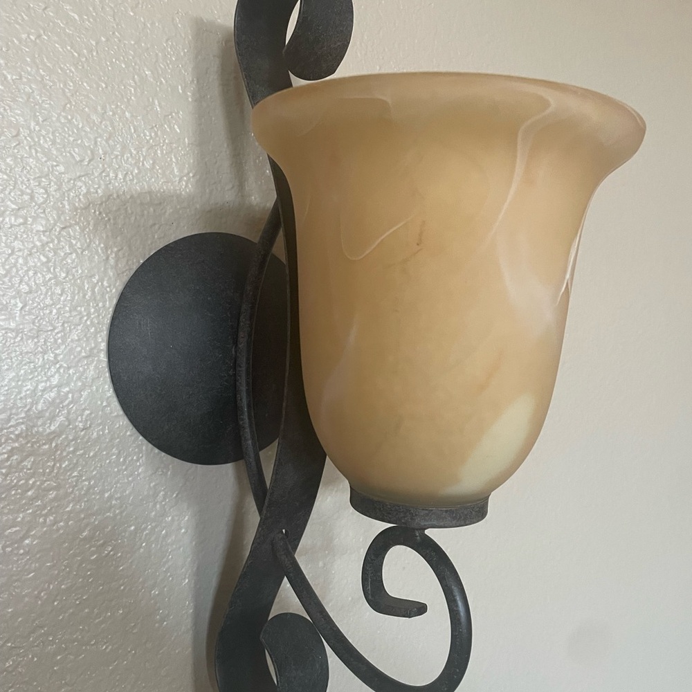 Home Interiors Elegant Wall Sconce with Swirl Design